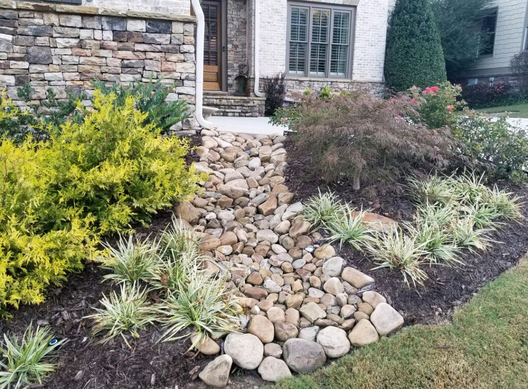 Water Drainage System with custom stone work